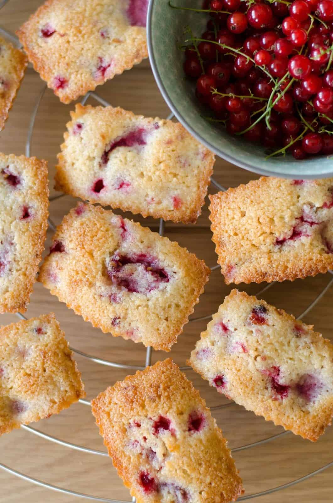 Financiers aux framboises & groseilles