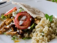 Kebab maison & boulgour à la menthe et au citron