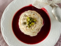 Nougat glacé & coulis mûre-framboise