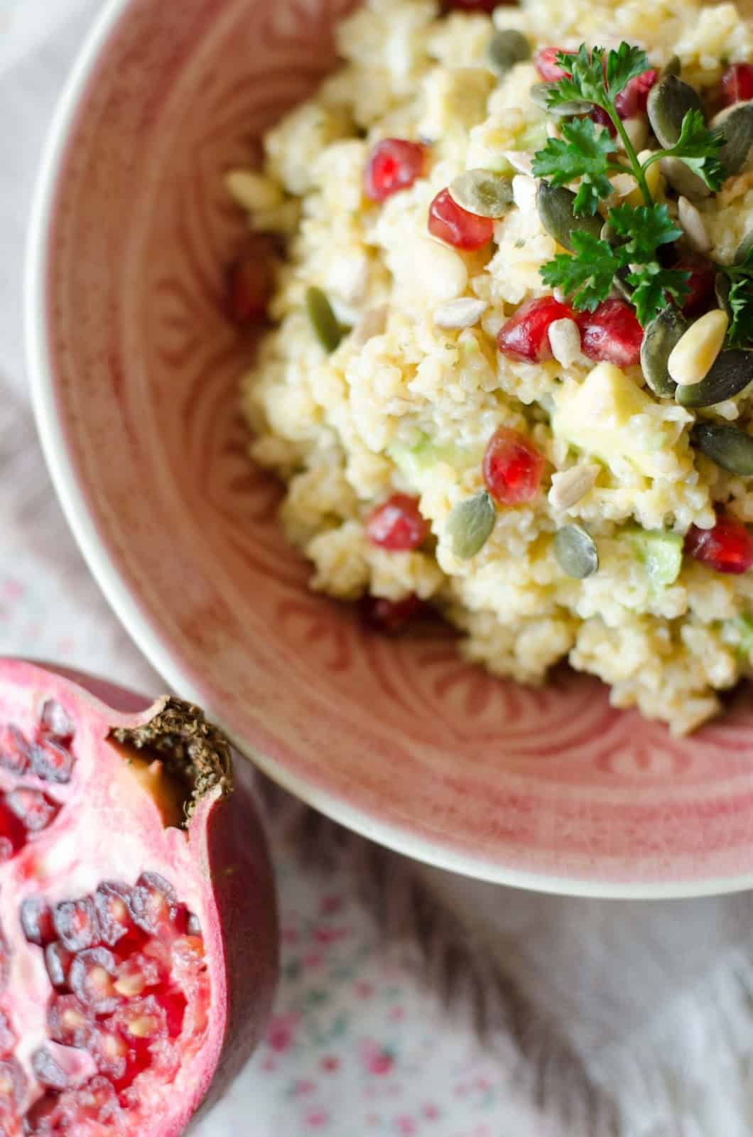 Salade de boulgour à l'avocat et à la grenade