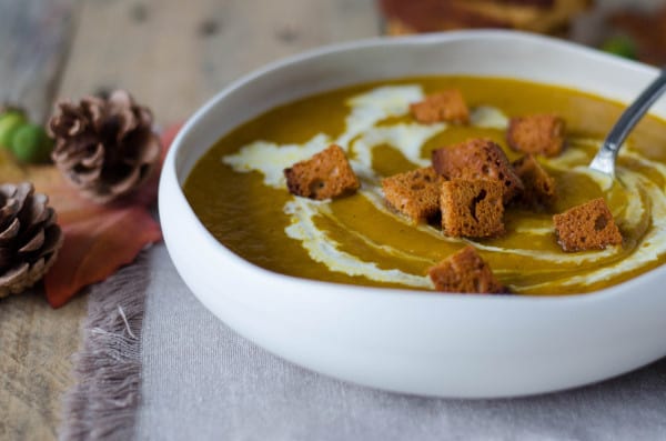 Velouté de potimarron & croutons de pain d'épices