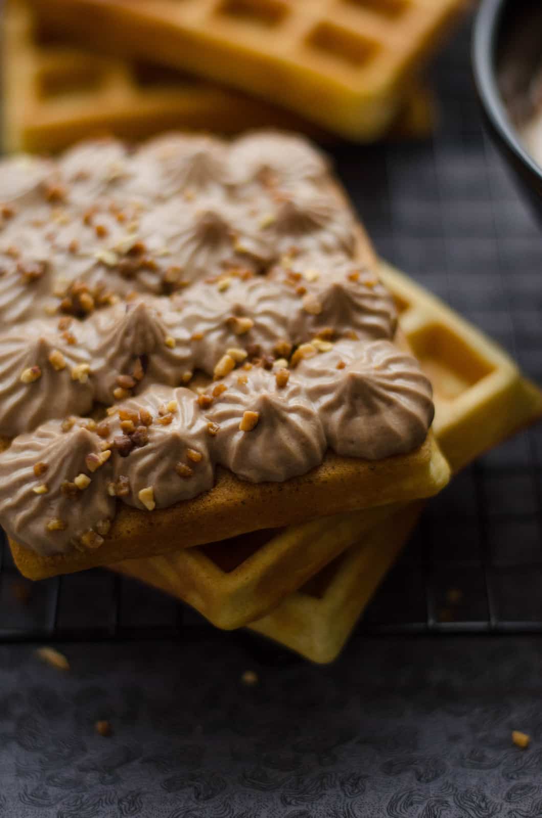 Gaufres & crème choco-noisette {au Nutella}