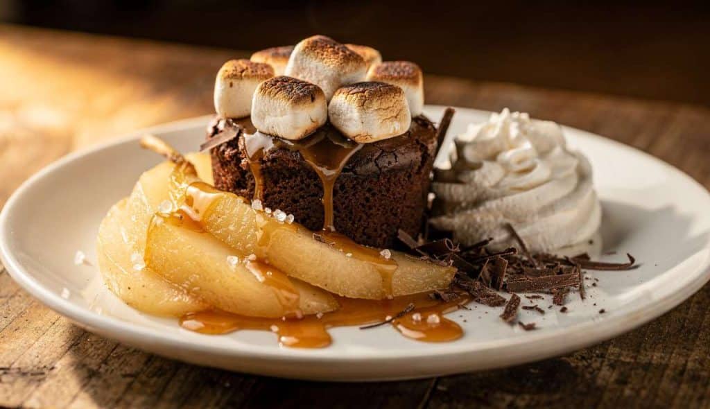 Cœur fondant chamallows, poires et caramel : recette gourmande