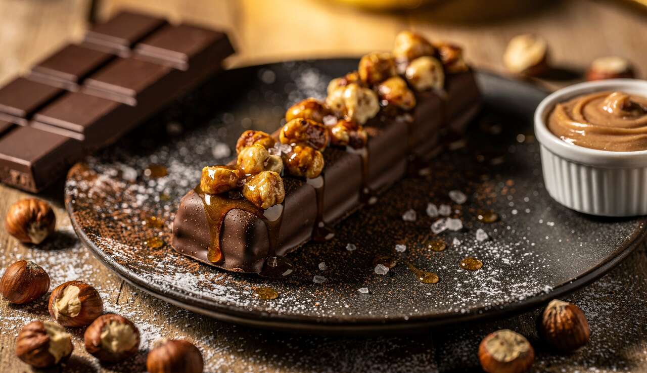 Manette de chocolat praliné aux éclats de noisettes caramélisées