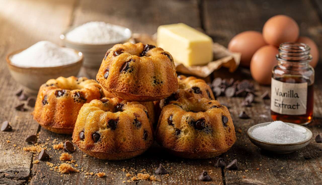 Mini bundt cakes : recette aux pépites de chocolat
