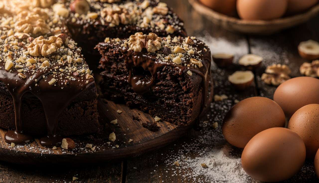 Gâteau fondant chocolat noix et noisettes : recette irrésistible