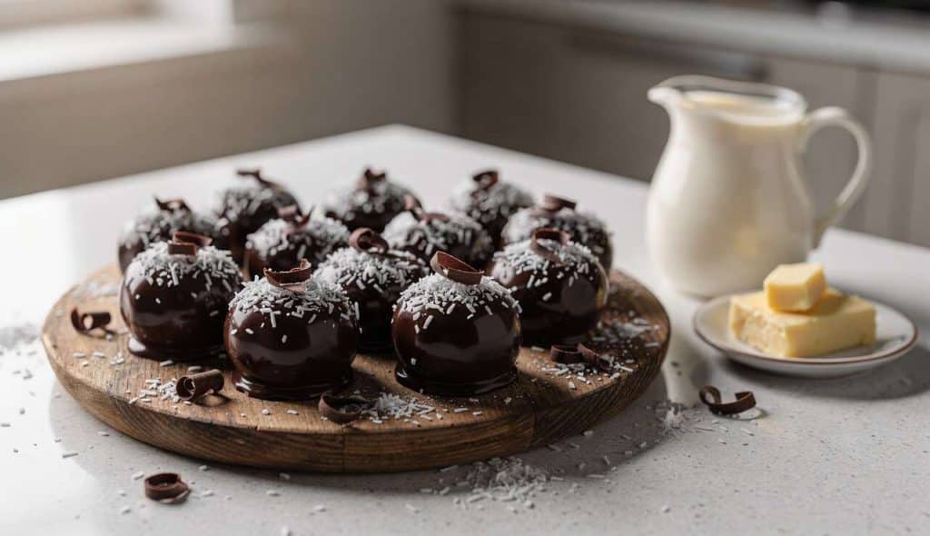 Bouchées chocolatées à la noix de coco : recette gourmande