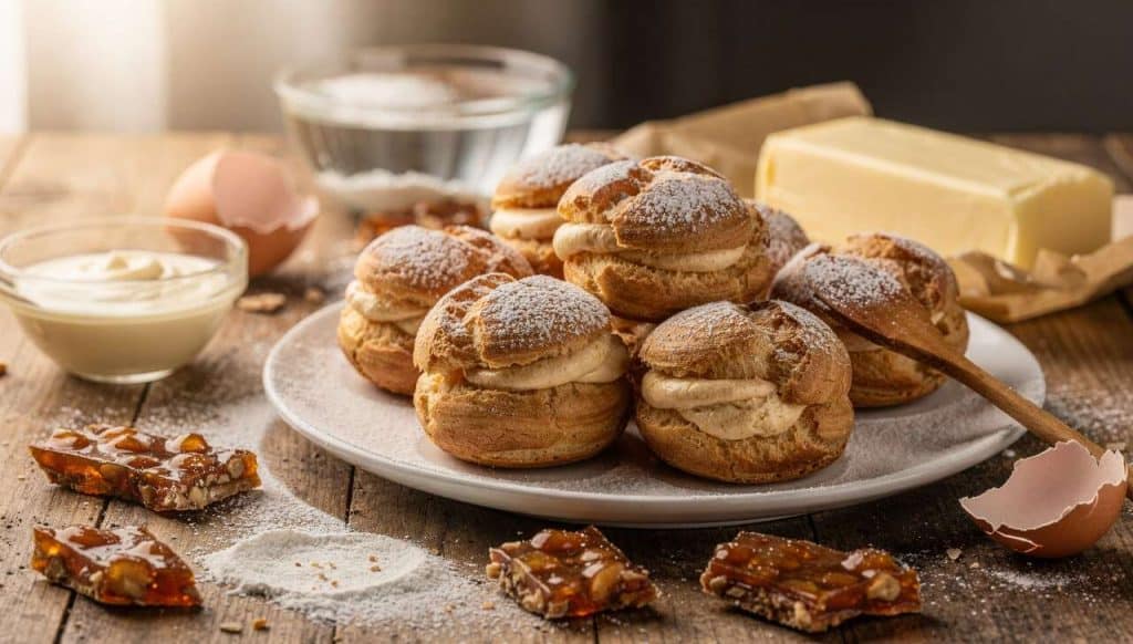Petits choux à la crème pralinée : recette facile et gourmande