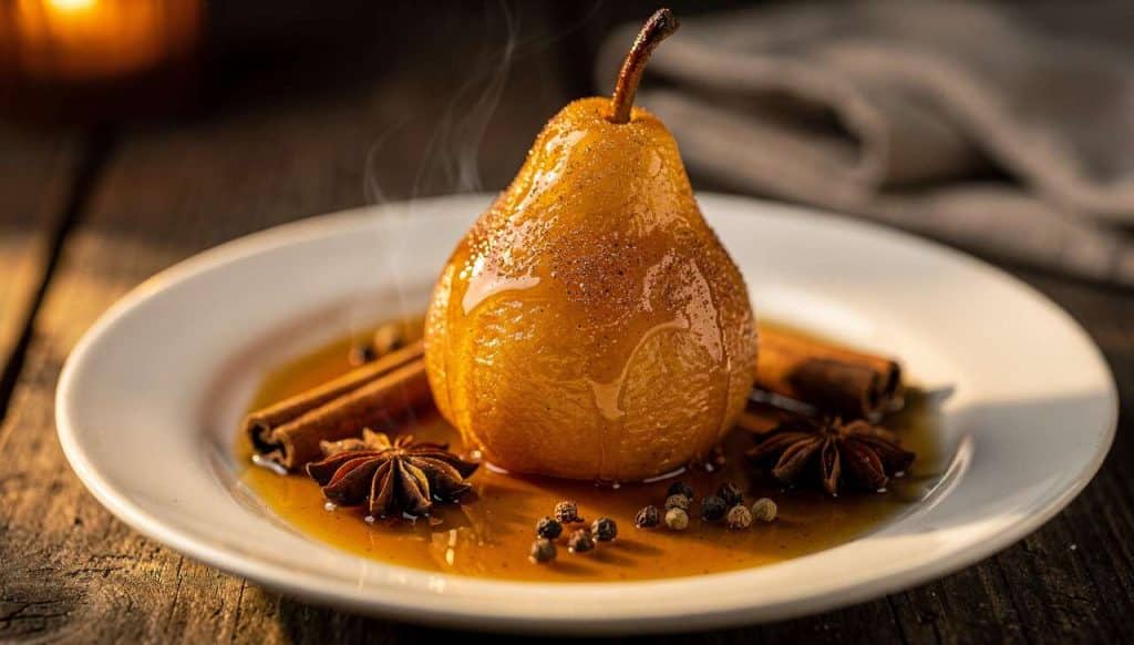Poires Pochées au Sirop Épicé : recette Gourmande