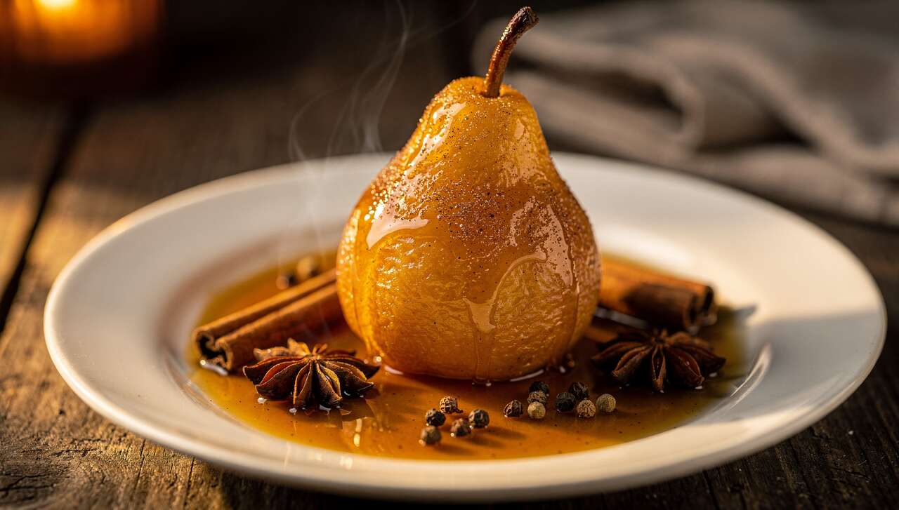 Poires Pochées au Sirop Épicé : recette Gourmande