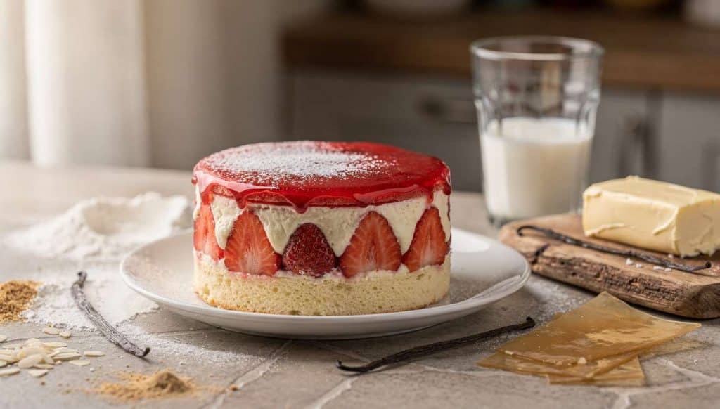 Fraisier mousseline vanille : recette CAP à réussir