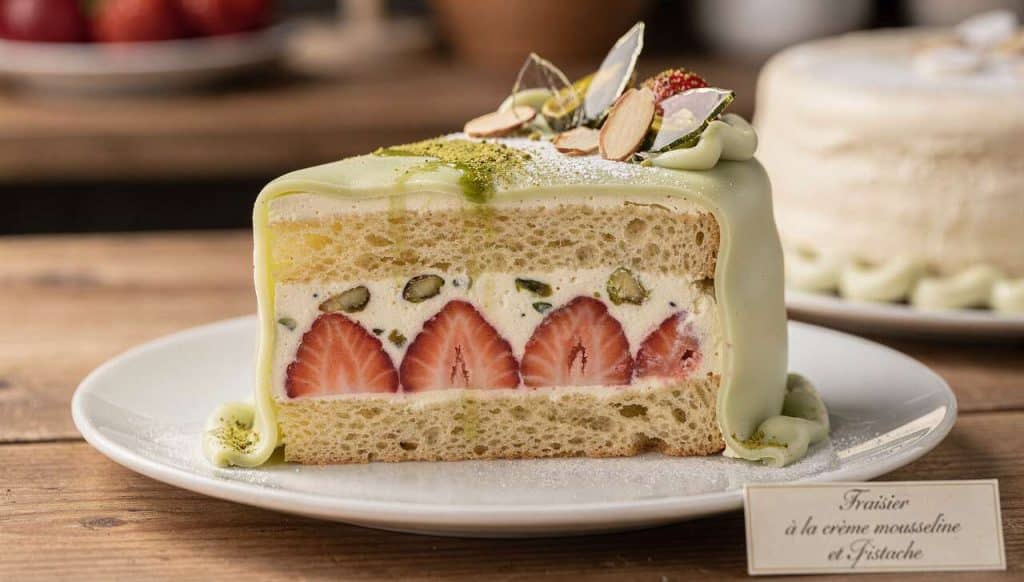 Fraisier à la crème mousseline et pistache : recette gourmande