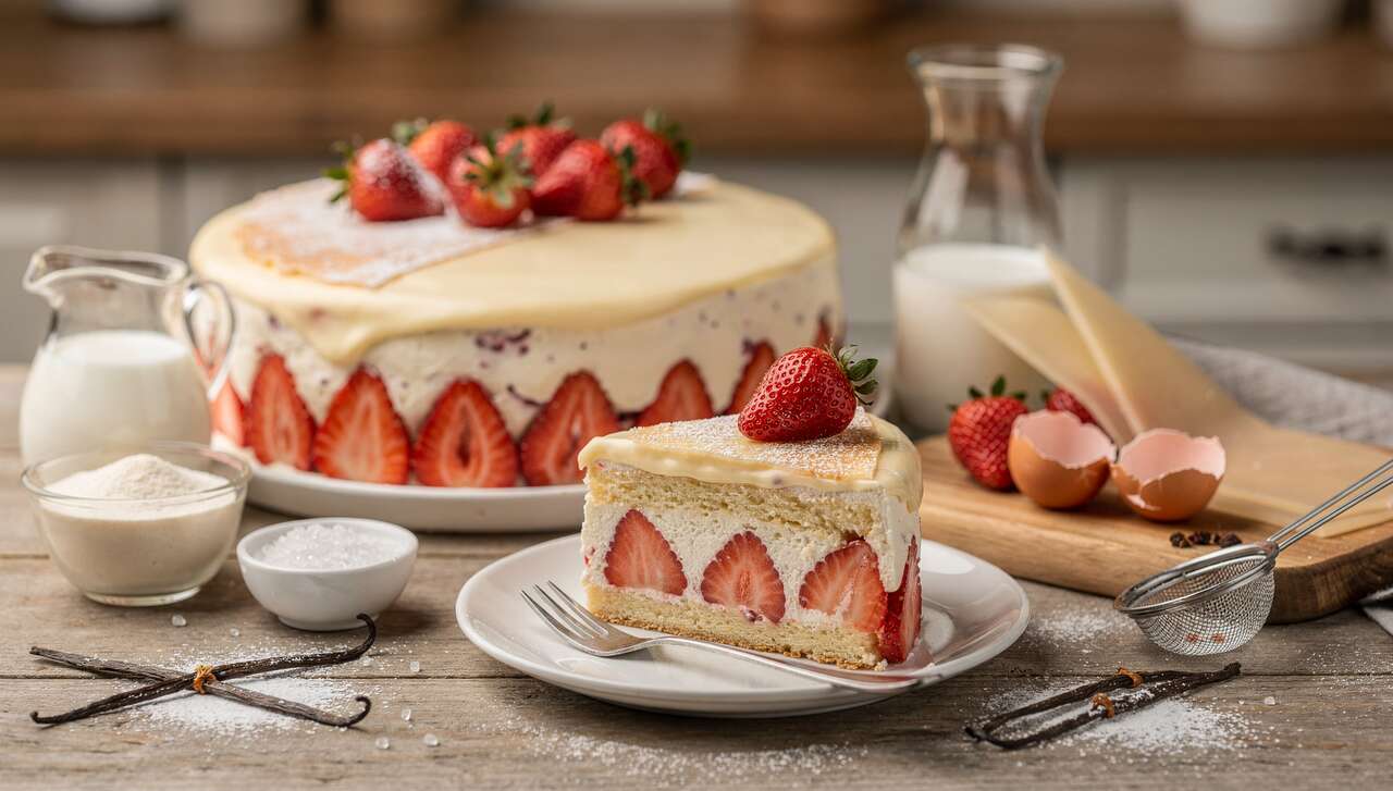 Fraisier à la crème diplomate : recette gourmande