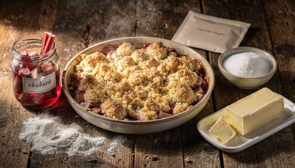 Recette crumble à la rhubarbe : délice facile et rapide