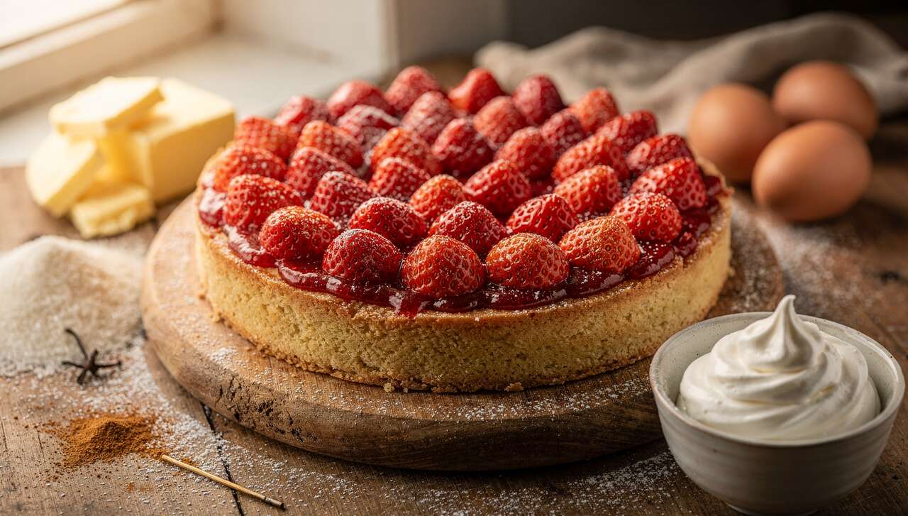 Tarte aux fraises : recette de biscuit moelleux