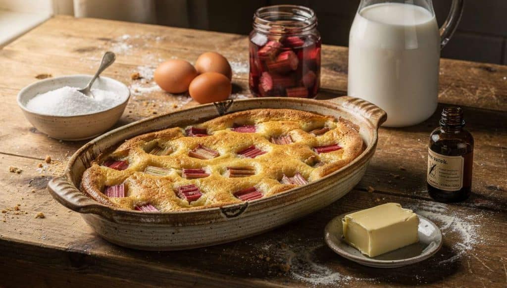 Clafoutis à la rhubarbe : recette facile et rapide