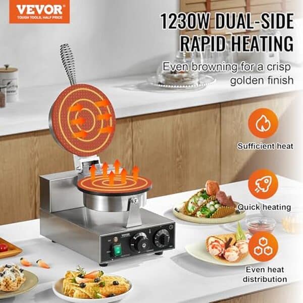 Découvrez notre analyse du gaufrier commercial Vevor 1230 W : une solution alliant puissance et polyvalence pour toutes vos envies gourmandes en cuisine.
