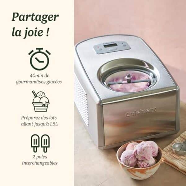 Découvrez notre analyse détaillée de la sorbetière Cuisinart ICE100BCU en acier inoxydable : un test complet sur ses fonctionnalités, ses performances et pourquoi elle est indispensable pour vos desserts glacés faits maison.