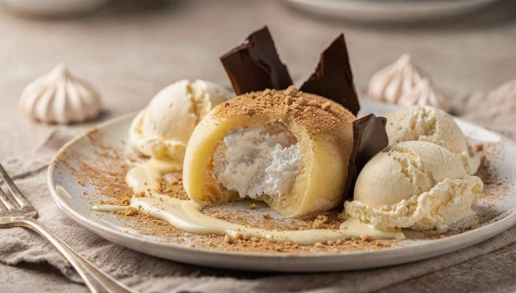 Mystères glacés vanille praliné au cœur de meringue : recette gourmande