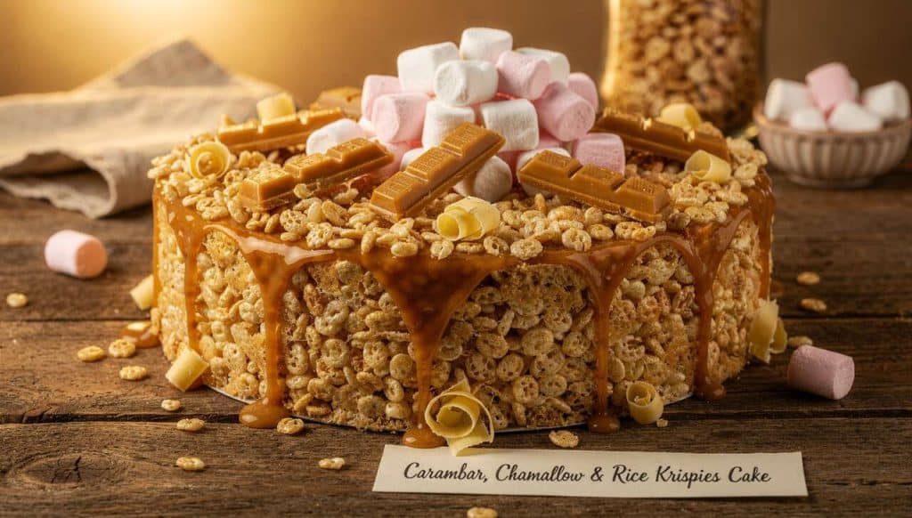 Recette de gâteau Carambar, chamallow et rice krispies