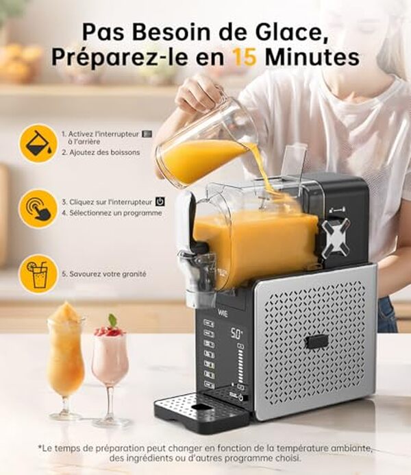 Découvrez notre test détaillé de la machine à slush wIE 2.6L avec ses 6 programmes innovants, idéale pour des boissons glacées parfaites à chaque utilisation.