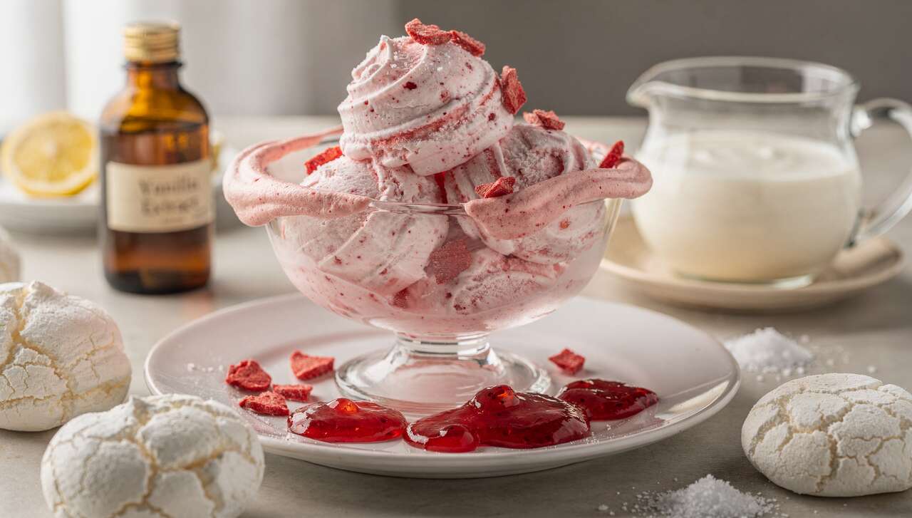 Glace fraise meringue : recette gourmande et facile