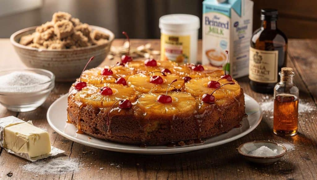 Gâteau renversé à l'ananas caramélisé : recette gourmande