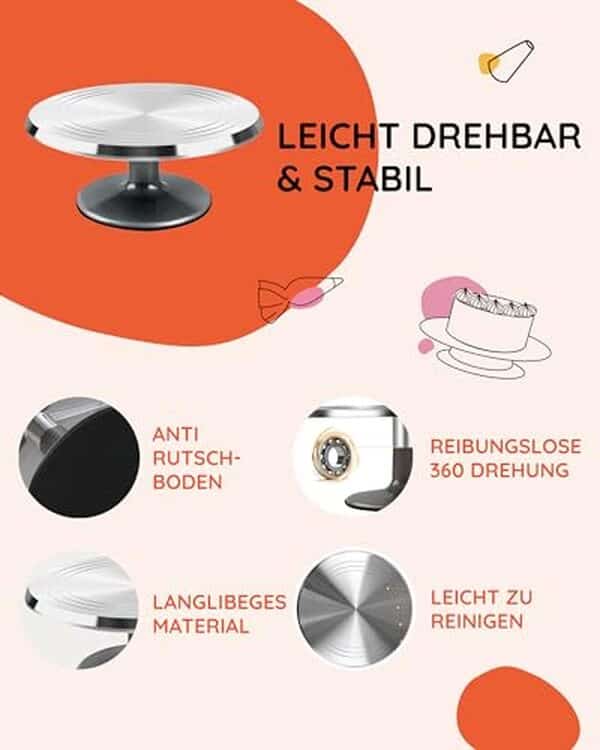 Découvrez notre test complet du plateau à gâteau rotatif Wenburg en alliage d'aluminium avec ses accessoires inclus, pour des pâtisseries réussies à chaque fois  !