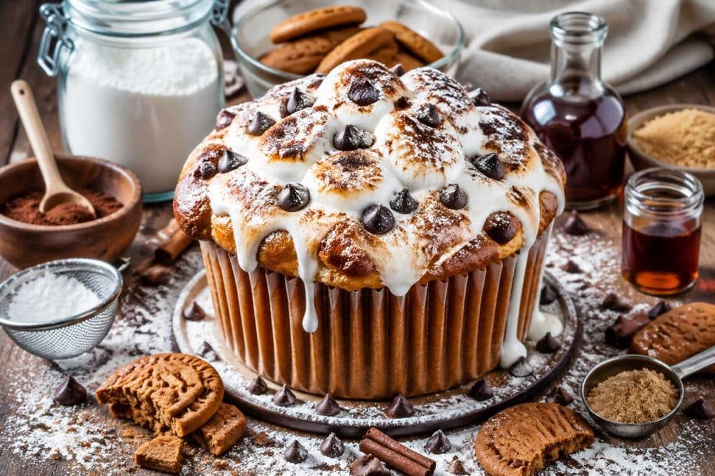 Cupcake géant décadent aux chamallows : recette gourmande