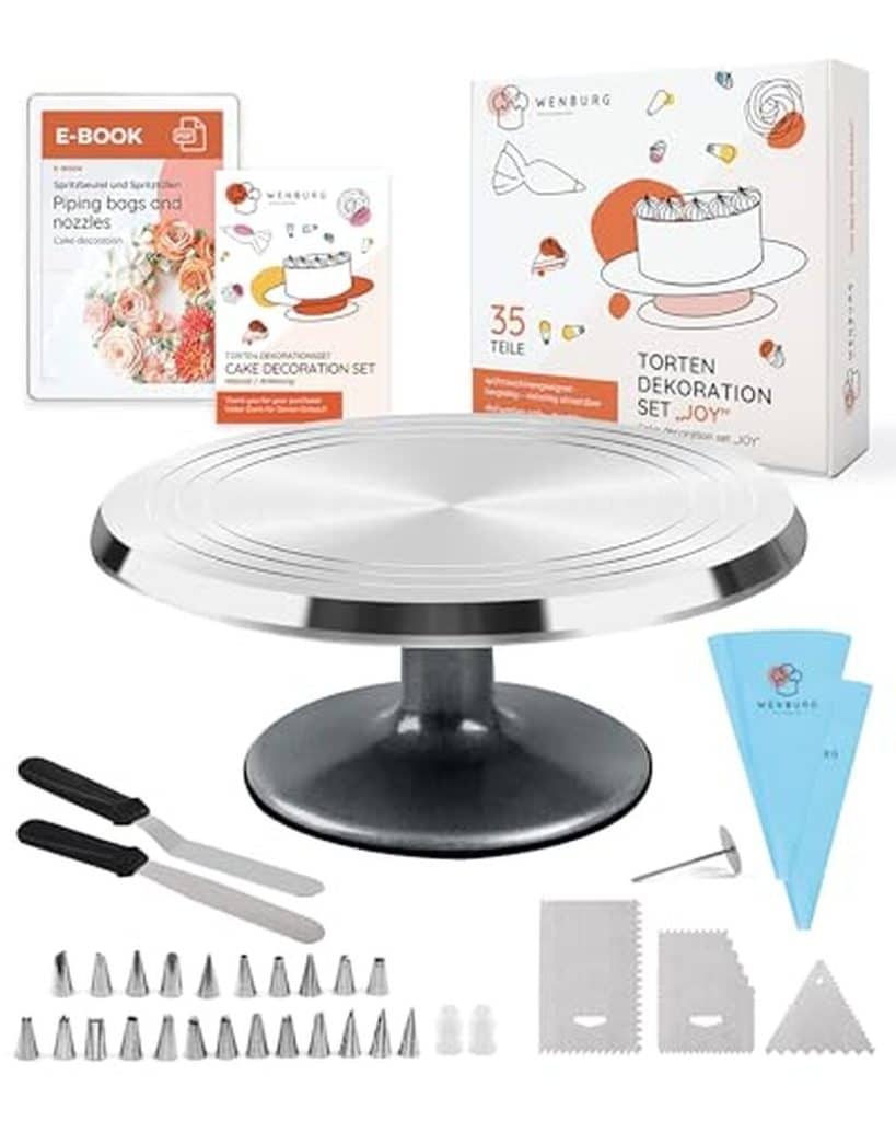 Test plateau à gâteau rotatif Wenburg : alliage d'aluminium et accessoires complets