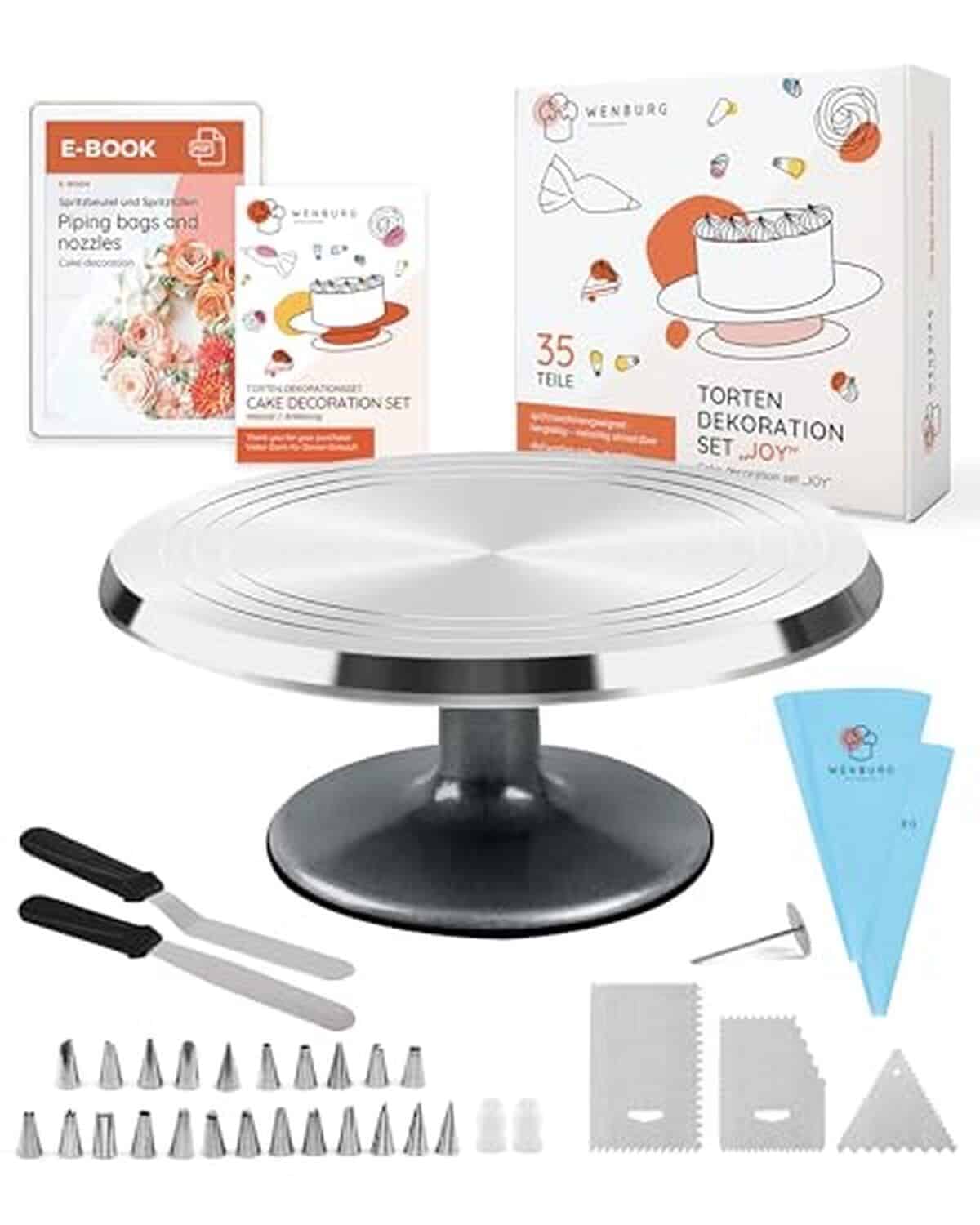 Test plateau à gâteau rotatif Wenburg : alliage d'aluminium et accessoires complets