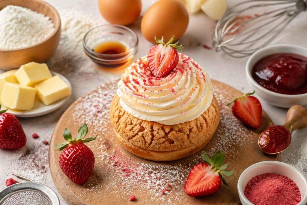 Choux chiboust fraise : délicieuse recette gourmande