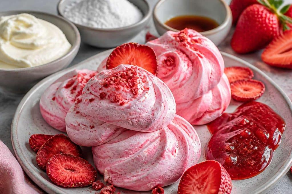 Recette de meringues aux fraises fraîches