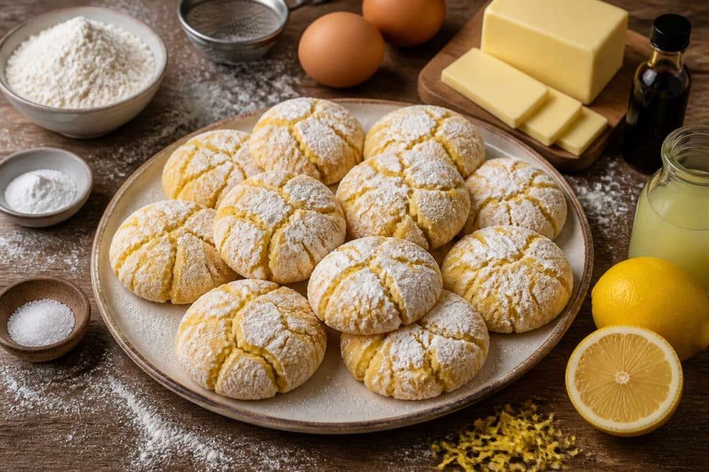 Recette de lemon crinkles : biscuits moelleux au citron
