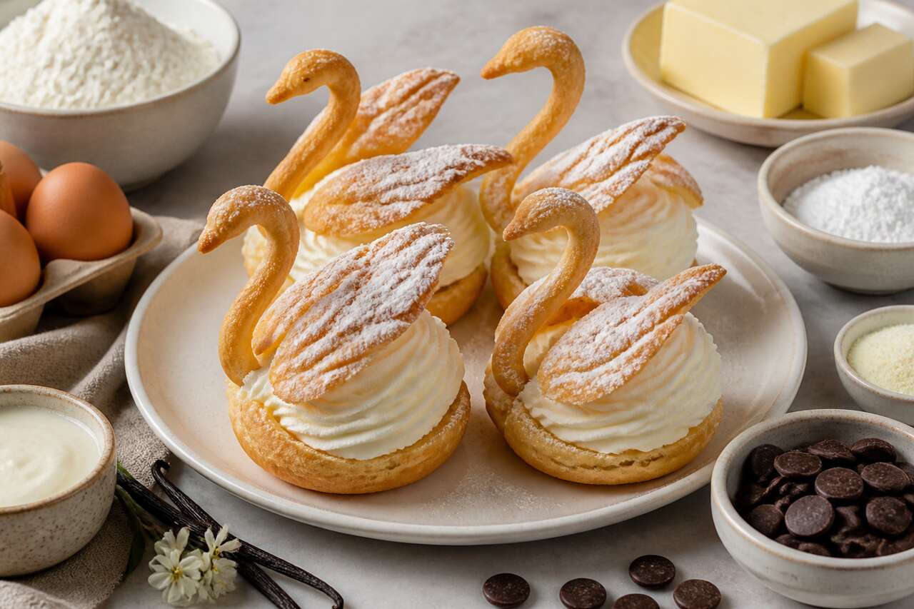 Recette de cygnes en pâte à choux et chantilly