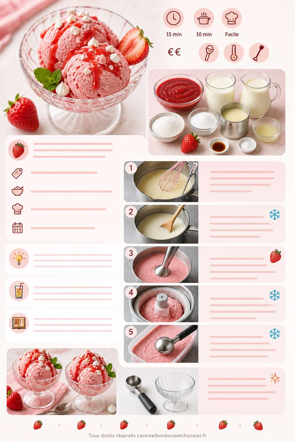 Fiche recette Recette de glace à la fraise maison : un délice rafraîchissant ! Fiche recette Recette de glace à la fraise maison : un délice rafraîchissant !