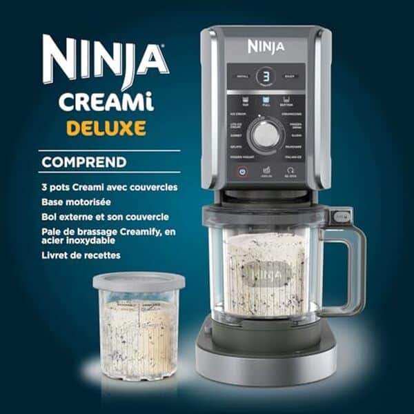 Découvrez notre test détaillé de la sorbetière Ninja CREAMi Deluxe NC501EU : performances, fonctionnalités et avis pour choisir la meilleure machine à desserts glacés.