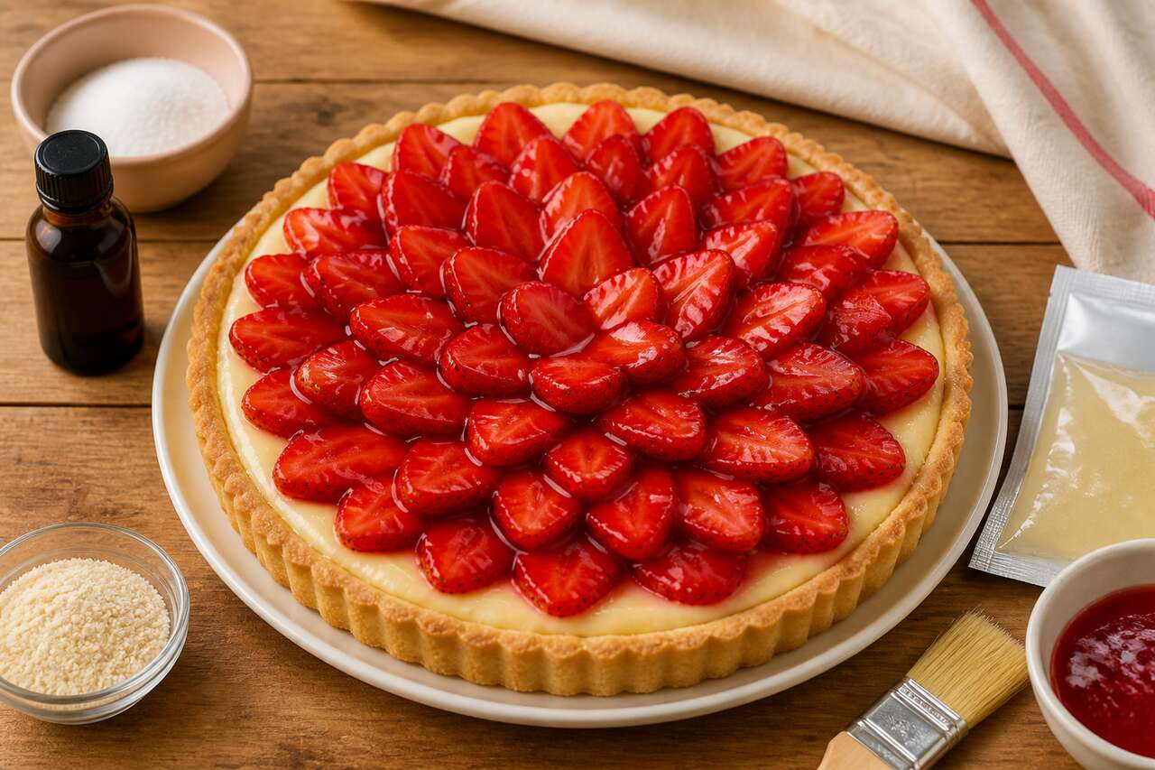 Recette facile et rapide de tarte aux fraises