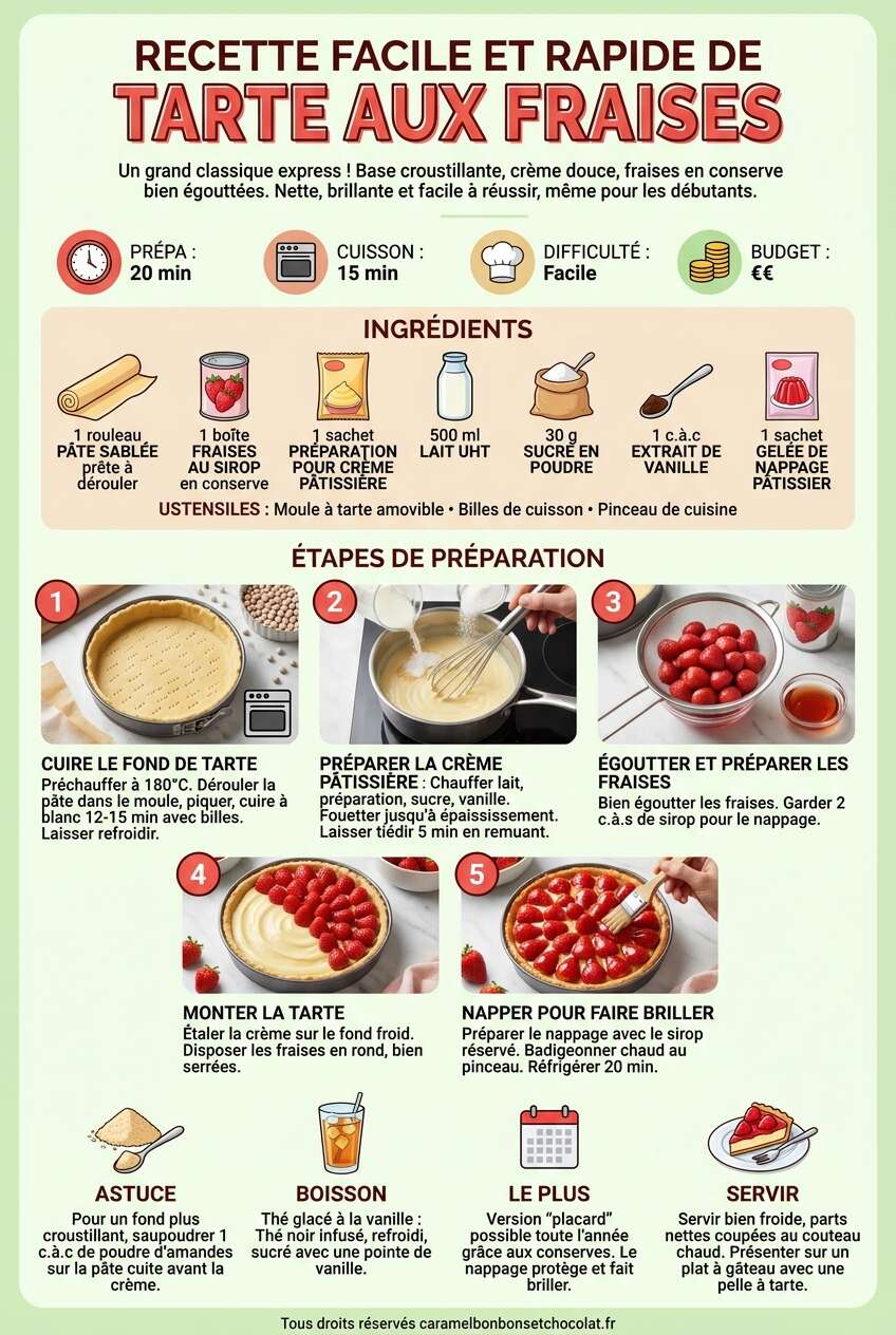 Fiche recette Recette facile et rapide de tarte aux fraises Fiche recette Recette facile et rapide de tarte aux fraises