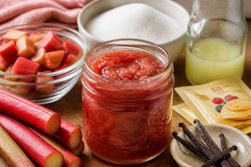 Recette de confiture de rhubarbe à la vanille