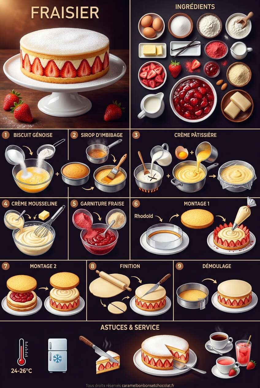 Fiche recette Recette du fraisier : le classique de la p&acirc;tisserie fran&ccedil;aise