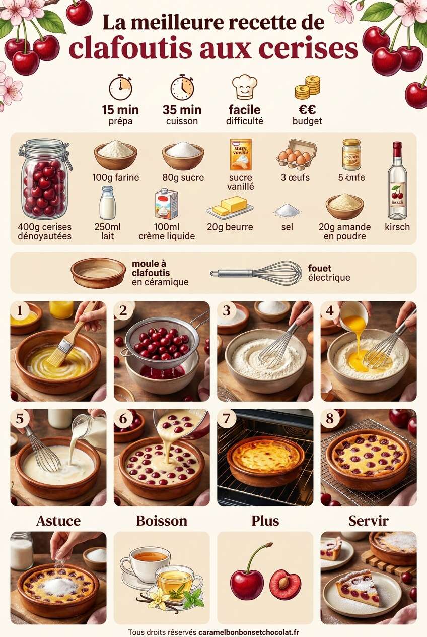 Fiche recette La meilleure recette de clafoutis aux cerises