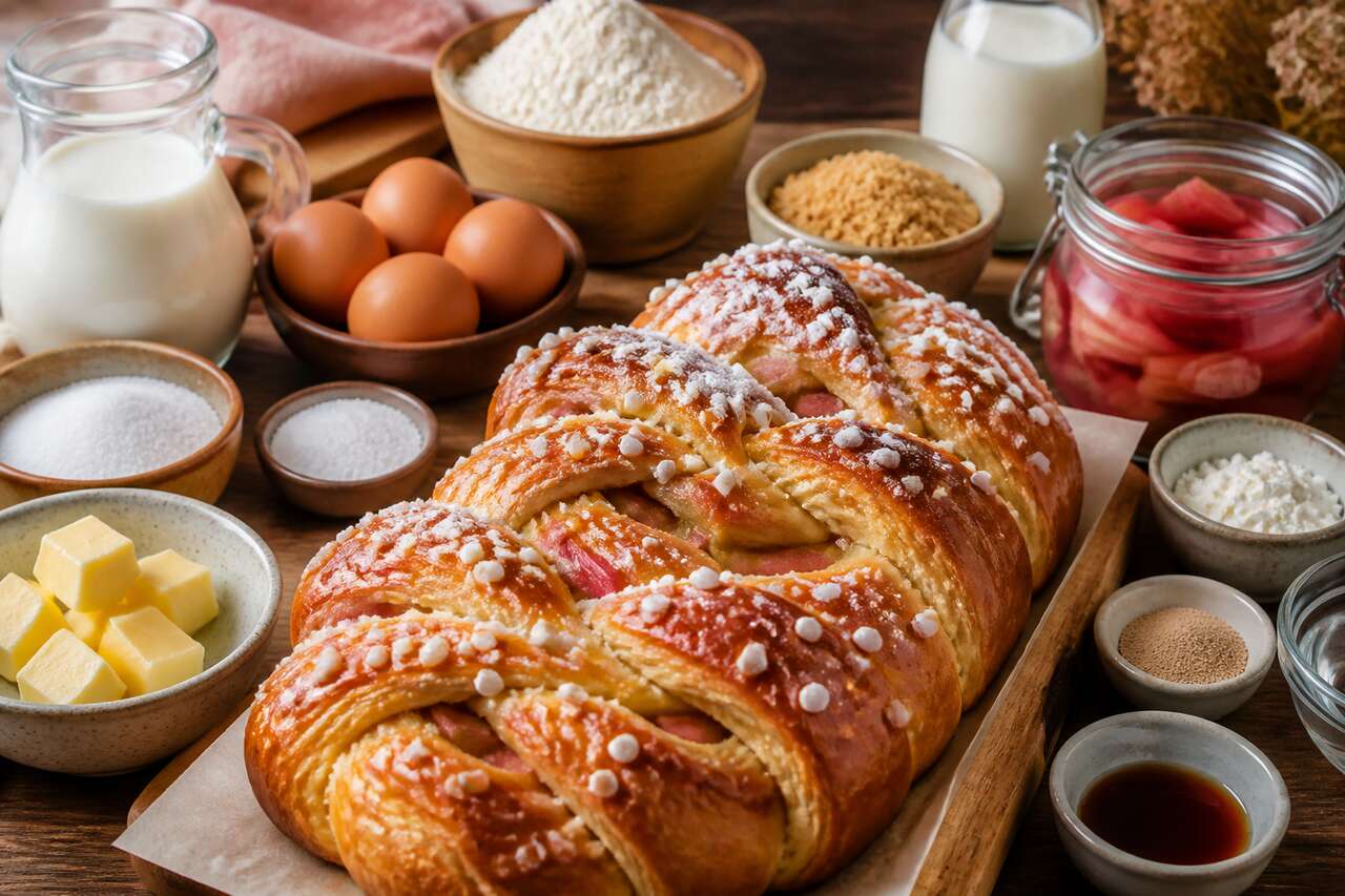 Recette de brioches à la vanille et à la rhubarbe