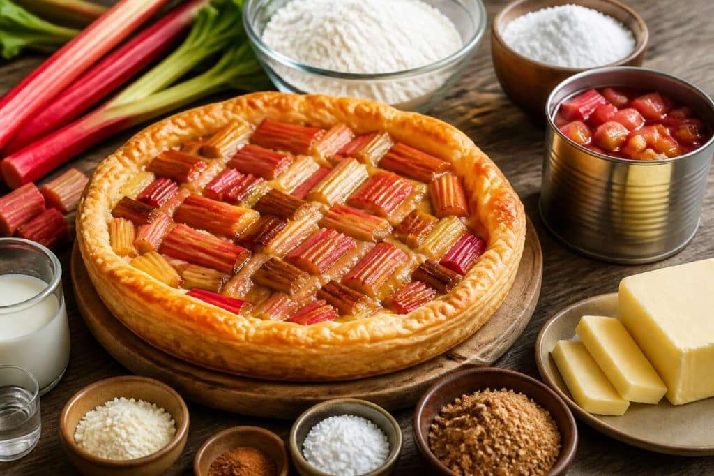 Recette de tarte rustique à la rhubarbe