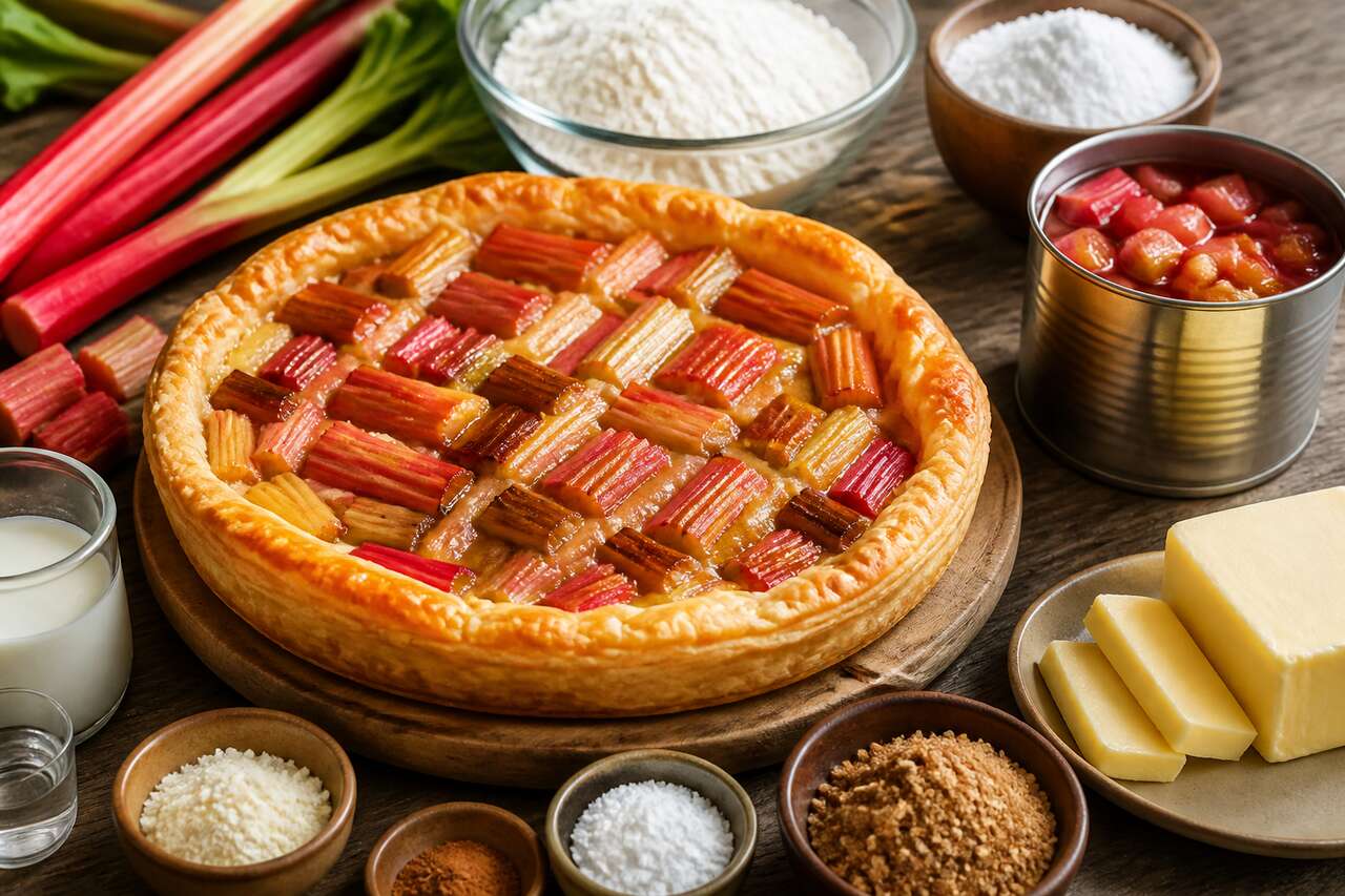 Recette de tarte rustique à la rhubarbe