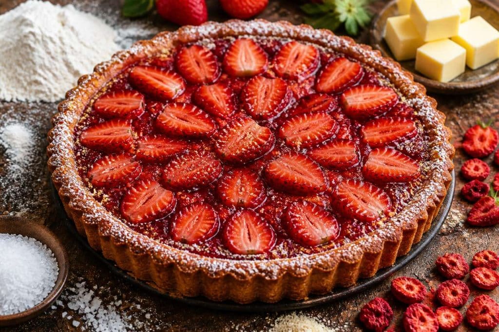 Recette de tarte rustique aux fraises