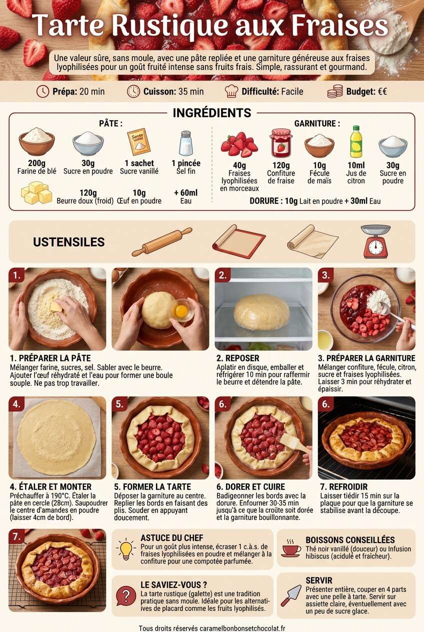Fiche recette Recette de tarte rustique aux fraises Fiche recette Recette de tarte rustique aux fraises