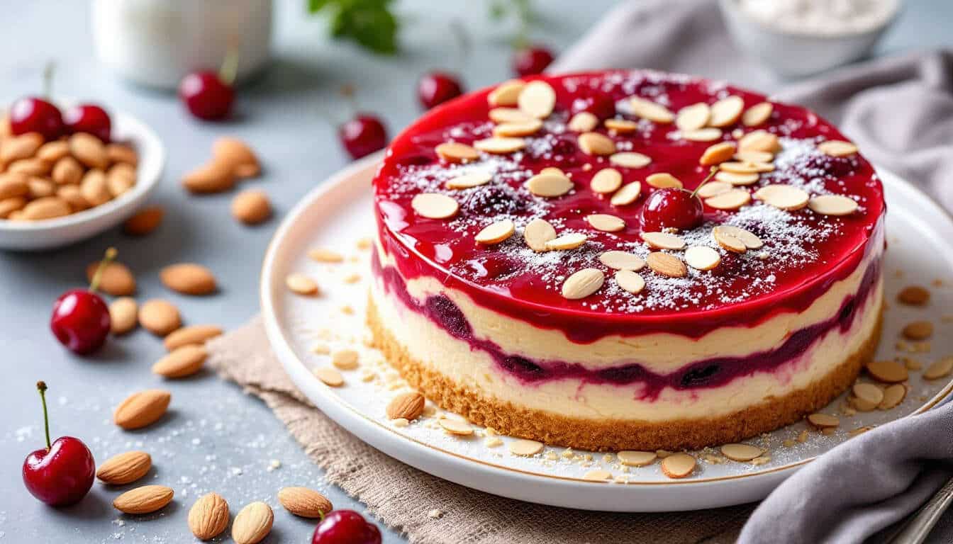 Recette d'entremets cerises et amandes
