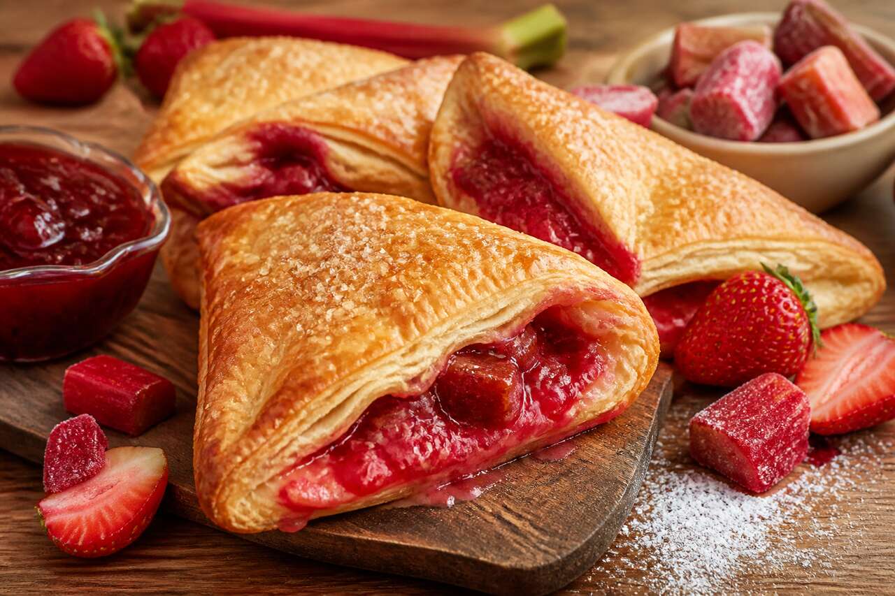 Recette de chaussons à la rhubarbe et aux fraises