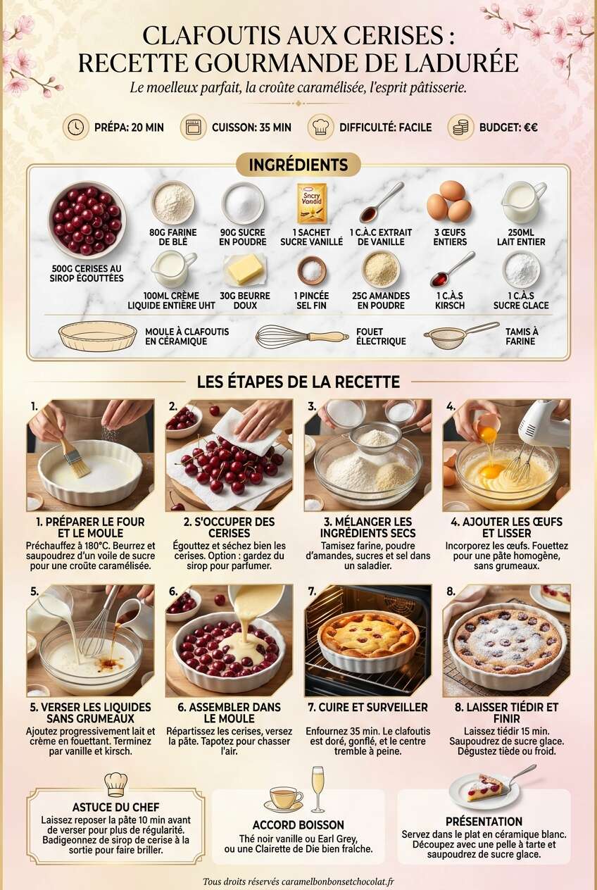 Fiche recette Clafoutis aux cerises : recette gourmande de Ladur&eacute;e